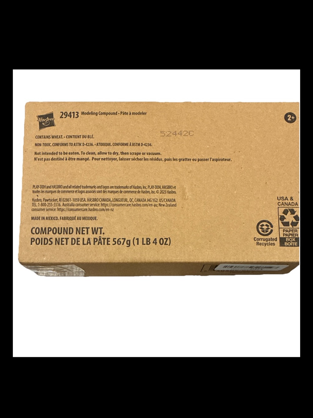 Hasbro Modeling Compound Box - Kraft Brown Packaging Assorted Colors 12 Pcs